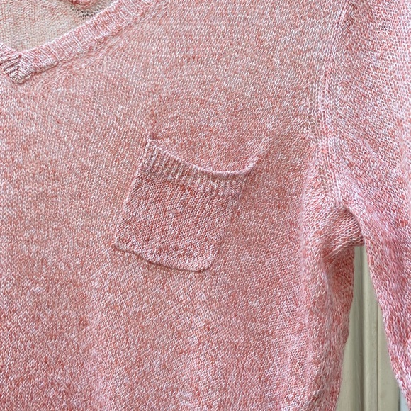 Pink Long Sleeve Pocket Tee | Designer Brand Lou & Grey LOFT | Women’s | Linen - Picture 6 of 10